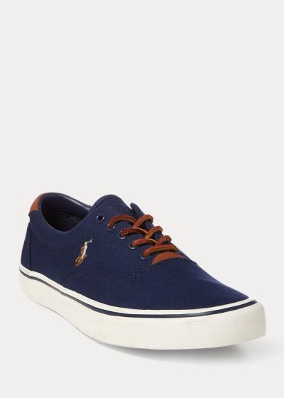 Zapatillas Polo Ralph Lauren Hombre Azul Marino - Thorton Canvas Low-Top - BXJOV5827